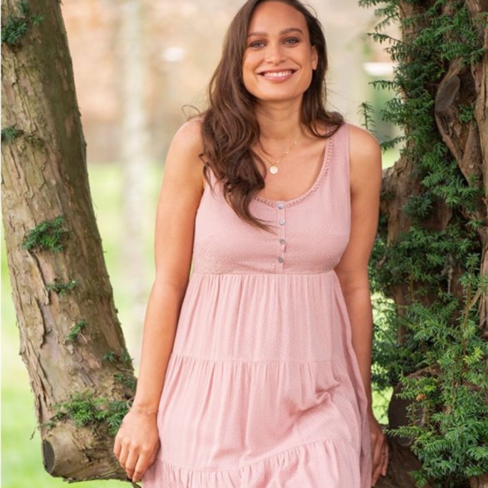 Seraphine Tiered Rose Maternity Dress